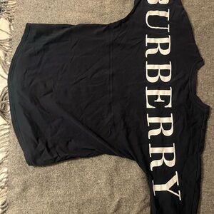 Burberry Authentic Logo Print Navy Long Sleeve Top M